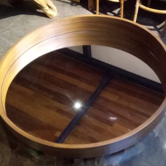 Circular Wooden Mirror