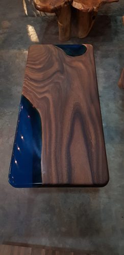 Black wooden solid epoxy table Product