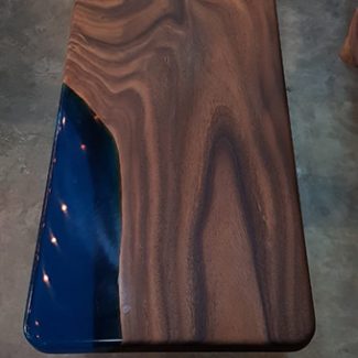 Black Walnut Wooden Centre Table With Resin