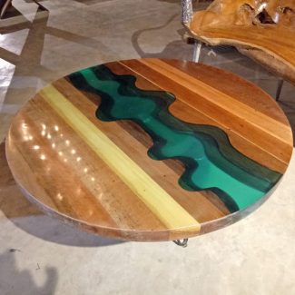 Coffee Table With Green Epoxy