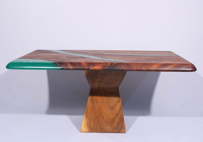 Green epoxy Solid Wood desk top Product