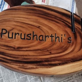 Asian Wallnut Name Plate With Customized Name