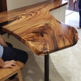 L-shaped Desks Made From Live Edge Slabs