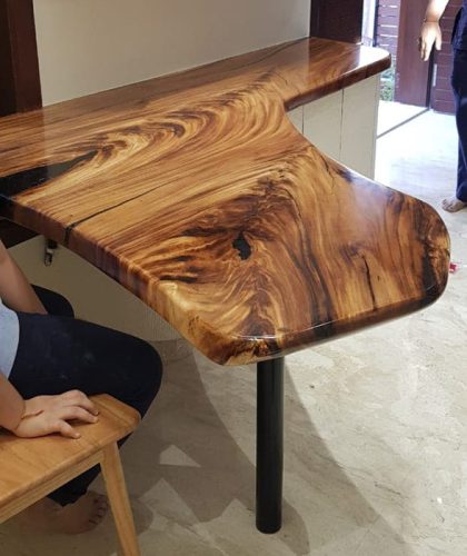 L-shaped Desks Made From Live Edge Slabs Product