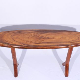 Mid Century Walnut Oval Coffee Table