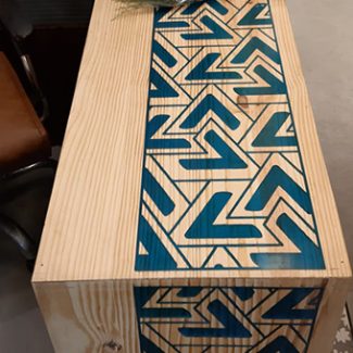 Zebrawood And Resin Waterfall End Table