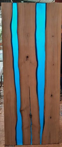 blue epoxycountertop custom wood table Product