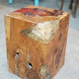 Wooden Cube With Transparent Epoxy