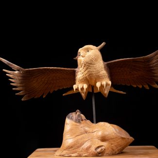 Wooden Flying Owl