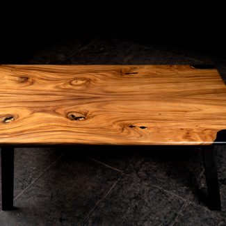 Dark Blue Epoxy Solid Wood Table And Fill With Resin